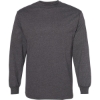 Custom Unisex Heavyweight Cotton Long Sleeve Tee Heather Charcoal
