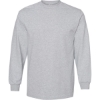 Custom Unisex Heavyweight Cotton Long Sleeve Tee Heather Grey