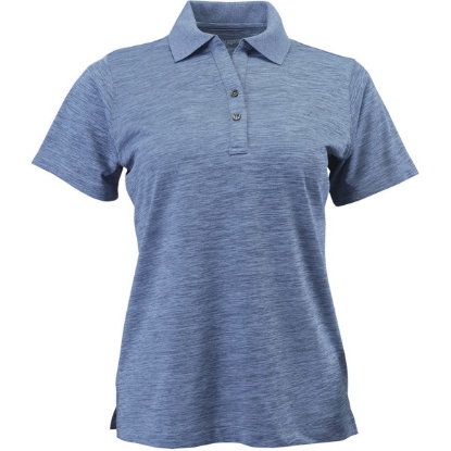 Custom Womens Dakota Striated Heather Polo Peri Blue Heather
