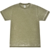 Custom Unisex Acid Wash Burnout T-Shirt Olive
