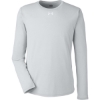 Custom Mens Team Tech™ Long Sleeve T-Shirt Mod Grey Light Heather/ White