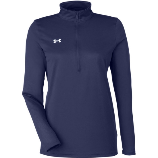 Custom Womens Team Tech™ Half-Zip Pullover Midnight Navy/ White