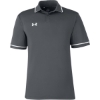 Custom Mens Tipped Teams Performance Polo CS Grey Light Heather/ White