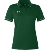 Custom Womens Tipped Teams Performance Polo Forest Green/ White