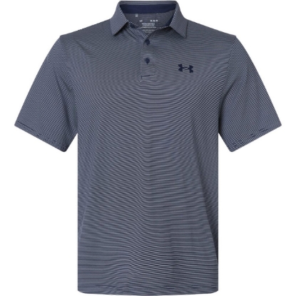 Custom Mens Playoff 3.0 Stripe Polo Midnight Navy/ White
