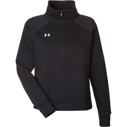 Custom Womens Rival Fleece Half-Zip Pullover Black/ White