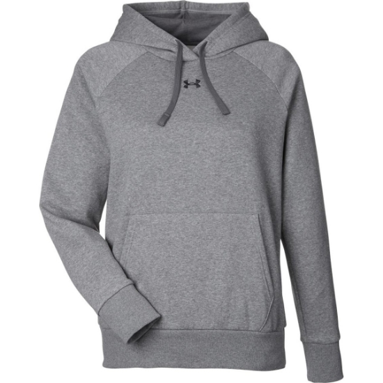Custom Womens Rival Fleece Hooded Sweatshirt Castlerock Grey Light Heather/ Black
