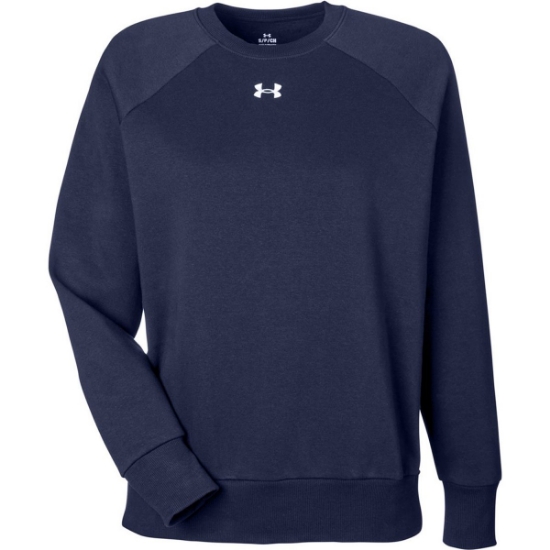 Custom Womens Rival Fleece Crewneck Sweatshirt Midnight Navy/ White
