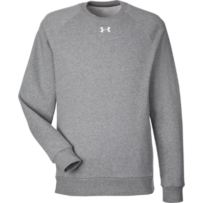 Custom Mens Rival Fleece Crewneck Sweatshirt CS Grey Light Heather/ White