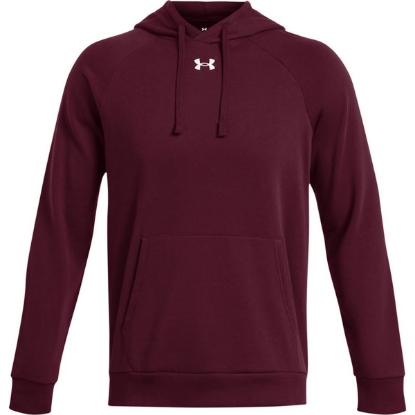 Custom Mens Rival Fleece Hooded Sweatshirt Maroon/ White