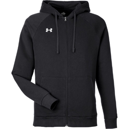 Custom Mens Rival Fleece Full-Zip Black/ White