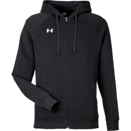 Custom Mens Rival Fleece Full-Zip Black/ White
