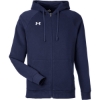 Custom Mens Rival Fleece Full-Zip Midnight Navy/ White
