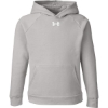 Custom Youth Rival Fleece Hooded Sweatshirt Mod Grey Light Heather/ White