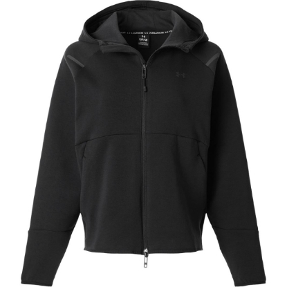 Custom Womens Unstoppable Fleece Full-Zip Jacket Black/ Black