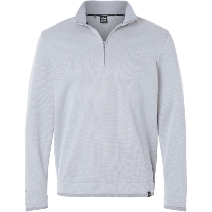 Custom Mens Storm Sweater Fleece Quarter-Zip Pullover Steel/ White