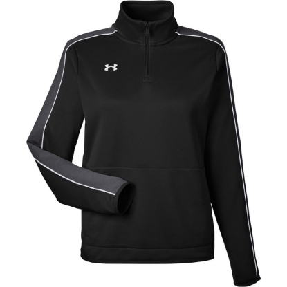 Custom Womens Command 2.0 Quarter-Zip Pullover Black/ White