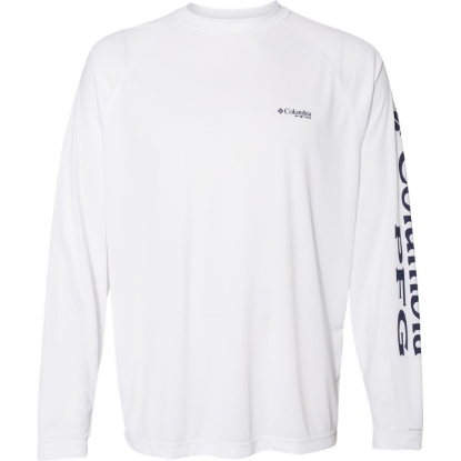 Custom Mens PFG Terminal Tackle™ Long Sleeve T-Shirt White/ Nightshade