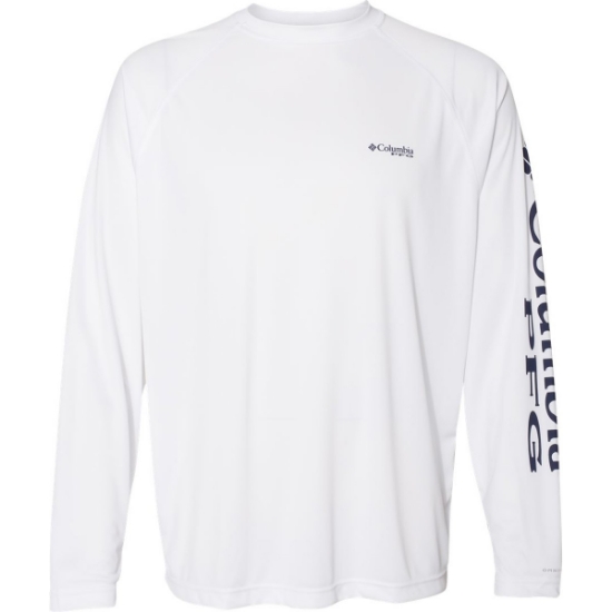 Custom Mens PFG Terminal Tackle™ Long Sleeve T-Shirt White/ Nightshade