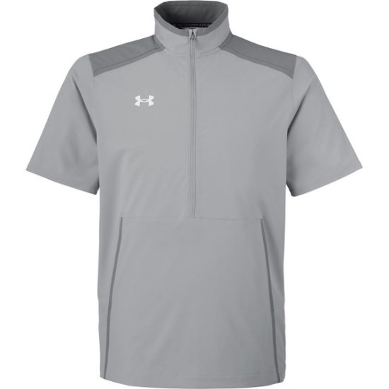 Custom Mens Motivate 3.0 Short Sleeve Half-Zip Mod Grey/ White