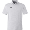 Custom Mens Destin Drive UA Playoff Team Stripe Performance Polo White/ Black