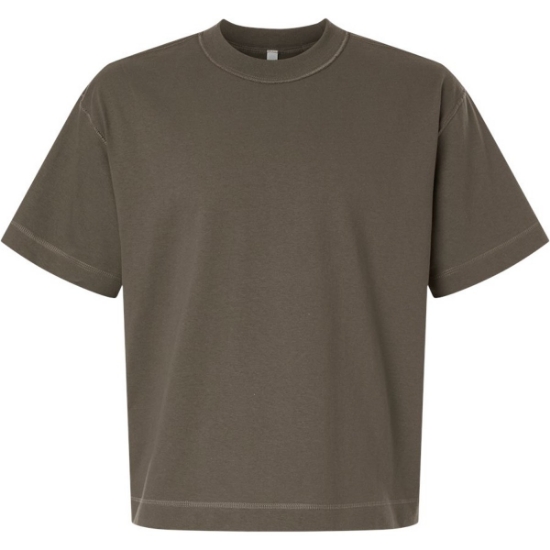 Custom Unisex Heavyweight Cotton Mid-Length Tee Mushroom