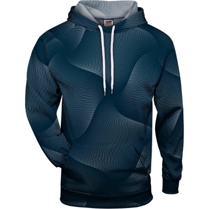 Custom Mens Warp Hooded Sweatshirt Navy