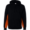 Custom Mens Performance Fleece Hooded Sweatshirt Black/ Burnt Orange