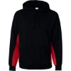 Custom Mens Performance Fleece Hooded Sweatshirt Black/ Red
