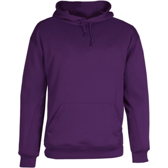 Custom Mens Performance Fleece Hooded Sweatshirt Purple