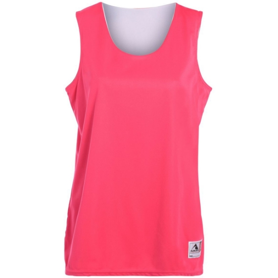 Custom Womens Reversible Wicking Tank Top Power Pink/ White