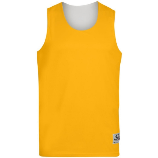 Custom Unisex Reversible Wicking Tank Top Gold/ White
