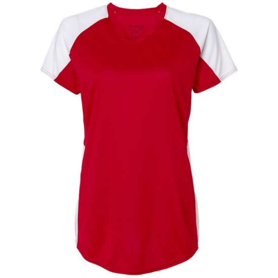 Custom Womens Cutter Jersey Red/ White