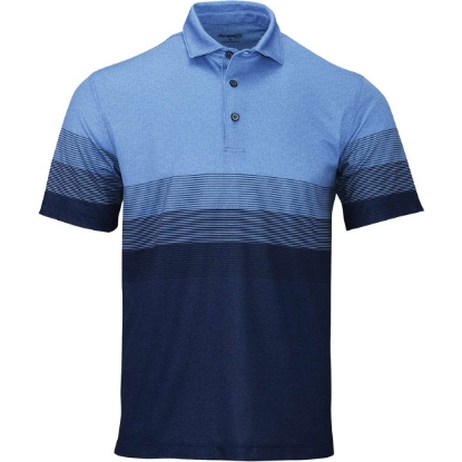 Custom Mens Belmont Sublimated Heathered Polo Blue Heather