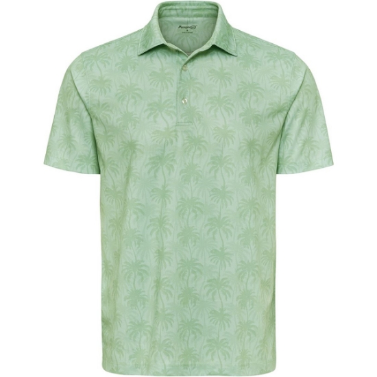 Custom Mens Charleston Sublimated Polo Palm Green