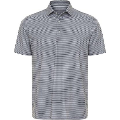 Custom Mens Aiken Striped Polo Steel Heather/ Charcoal