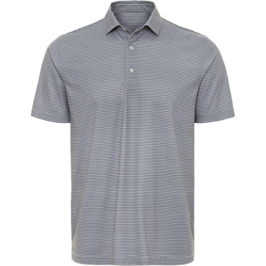 Custom Mens Aiken Striped Polo Steel Heather/ Charcoal