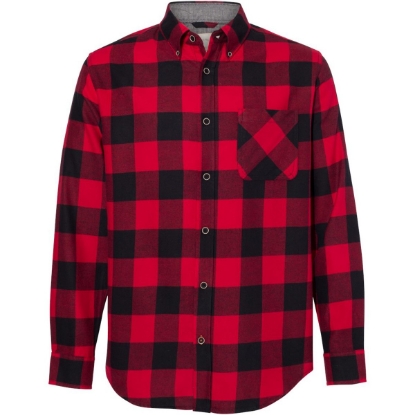 Custom Vintage Brushed Flannel Shirt Crimson/ Black