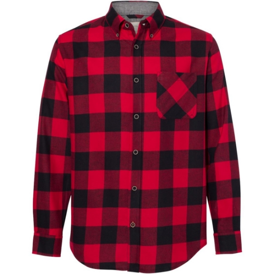 Custom Vintage Brushed Flannel Shirt Crimson/ Black
