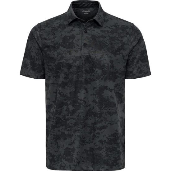 Custom Mens Monterey Printed Polo Black