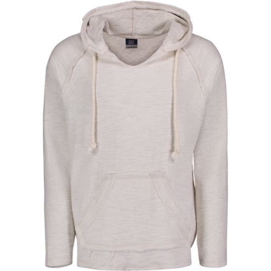 Custom Unisex Bonfire Baja Terry Hooded Sweatshirt Oatmeal