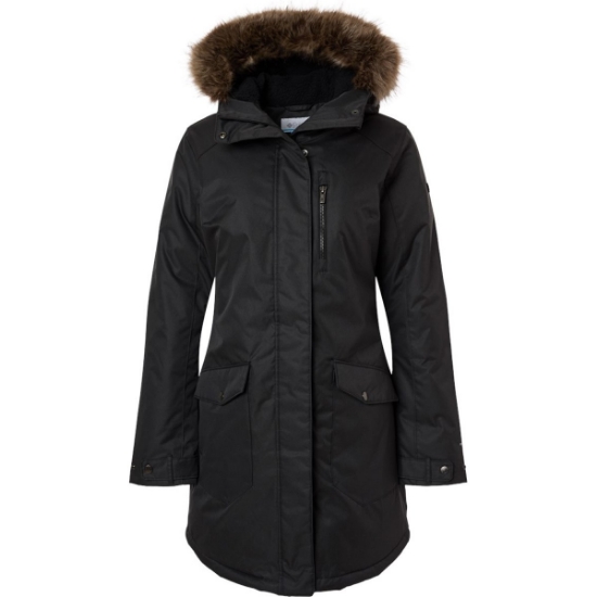 Custom Womens Suttle Mountain™ Long Insulated Jacket Black