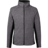 Custom Mens Constant Full-Zip Sweater Fleece Jacket Black Heather/ Black