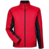 Custom Mens Constant Full-Zip Sweater Fleece Jacket Red/ Black