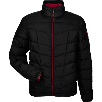 Custom Mens Pelmo Insulated Puffer Jacket Black/ Red
