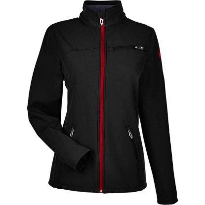 Custom Womens Transport Soft Shell Jacket Black/ Red