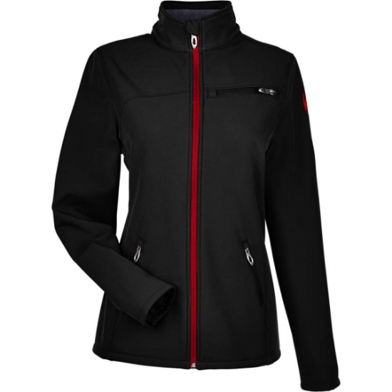 Custom Womens Transport Soft Shell Jacket Black/ Red