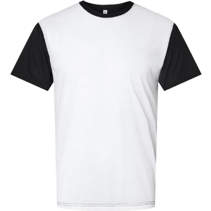 Custom Mens Blackout Polyester Sublimation Tee White/ Black