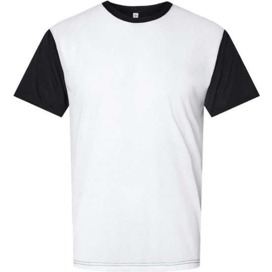 Custom Mens Blackout Polyester Sublimation Tee White/ Black