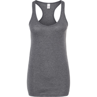 Custom Womens Poly-Rich Racerback Tank Top Heather Charcoal